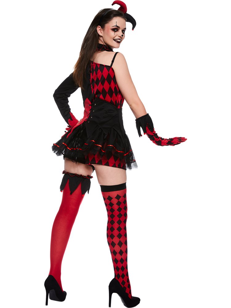 Jesterina women's harlequin jester Halloween costume