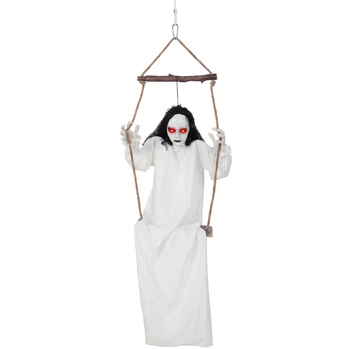 Animated hanging swing ghost Halloween prop