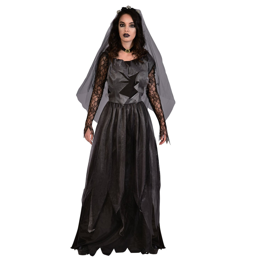 Black Corpse Bride women's gothic Halloween costume
