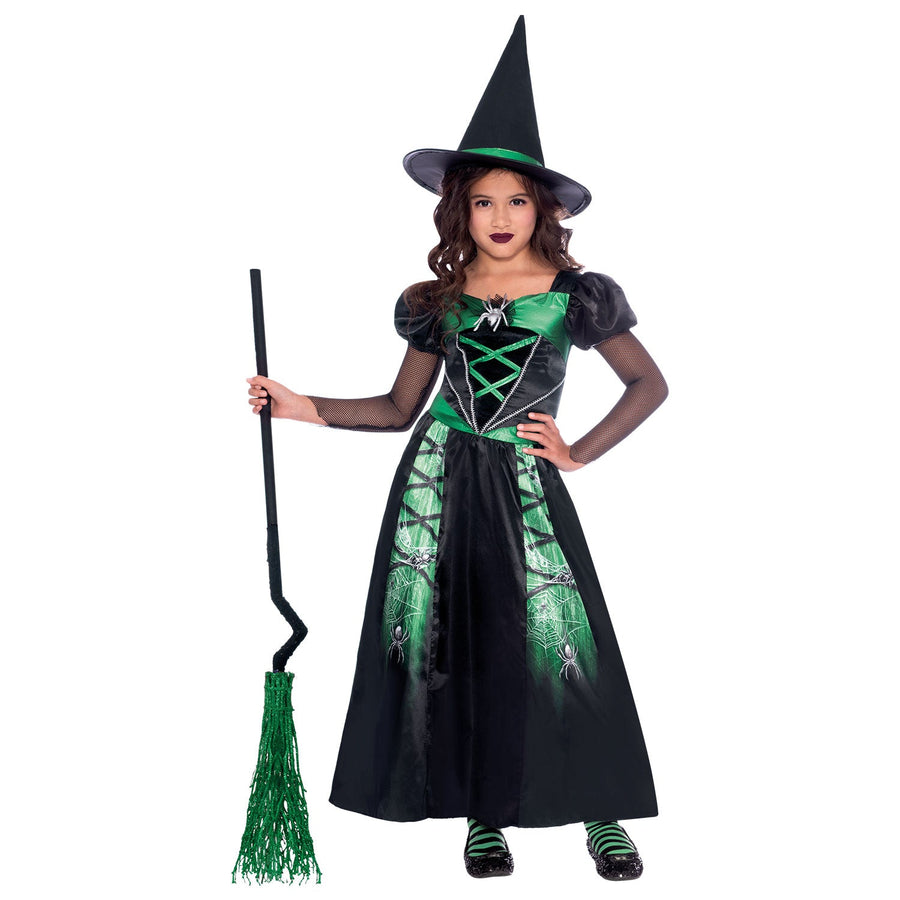 Spider Witch kids' Halloween costume in black and green