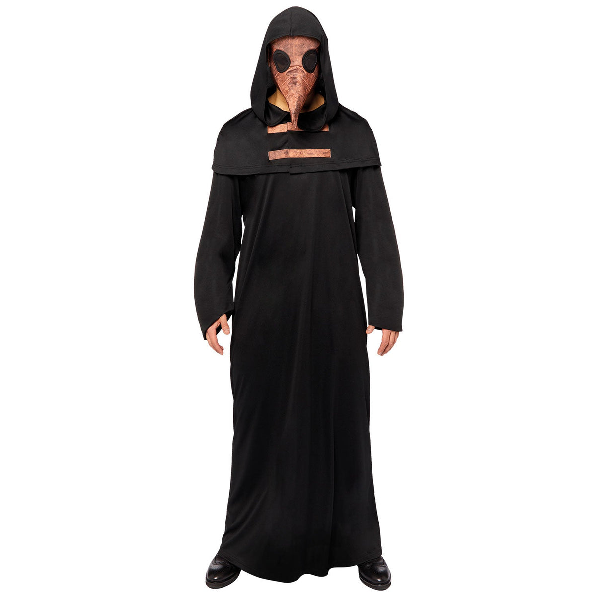 Plague Doctor adult Halloween costume with hooded black robe