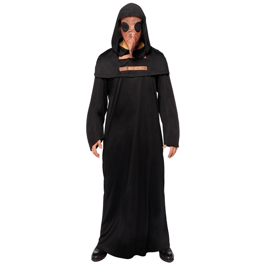 Plague Doctor adult Halloween costume with hooded black robe