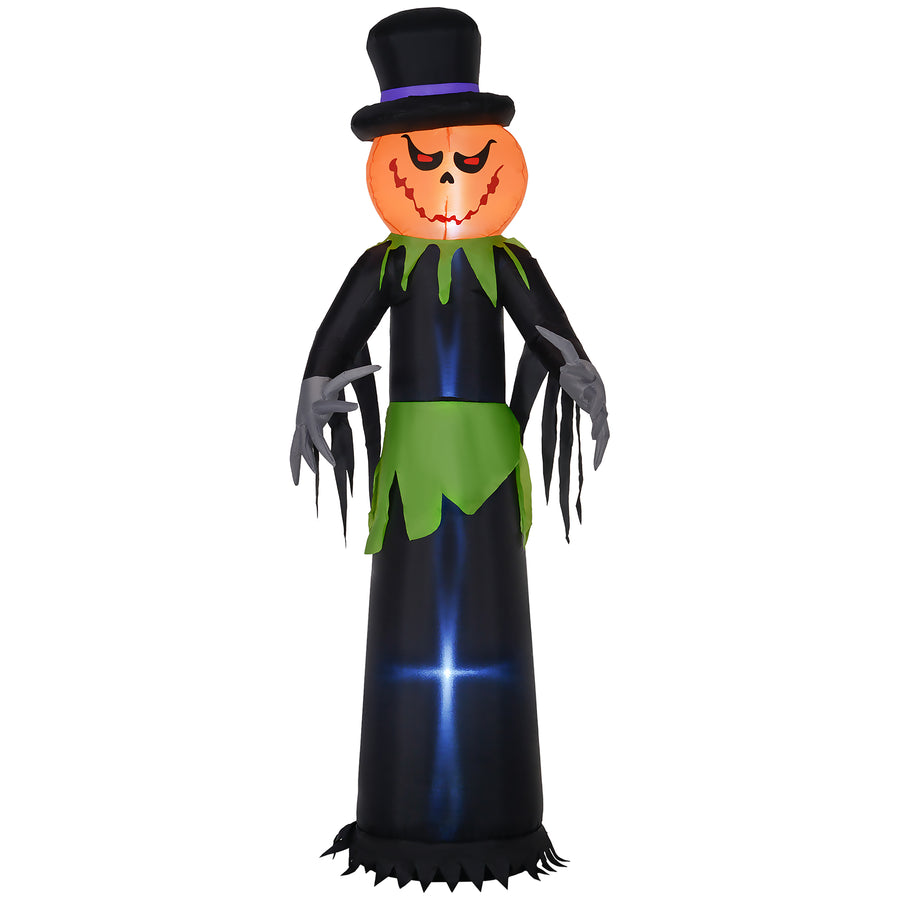 8ft inflatable pumpkin ghost in a hat Halloween decoration