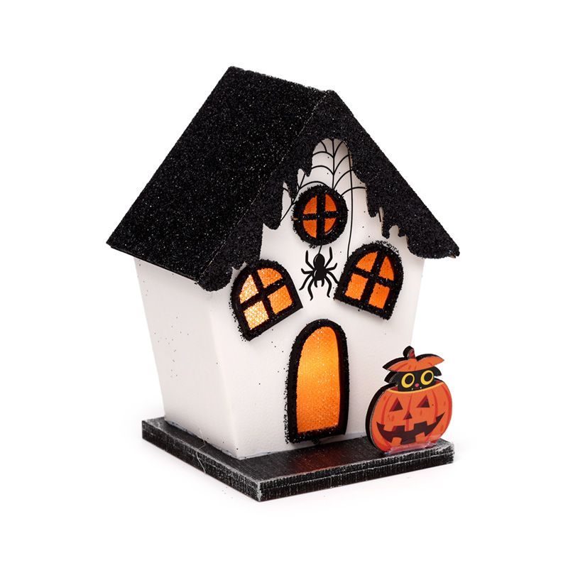 Haunted Spider House LED Halloween ornament
