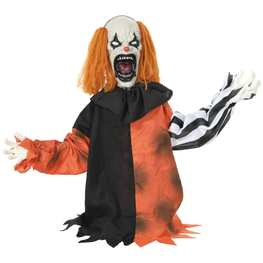 Animated face-changing clown Halloween animatronic
